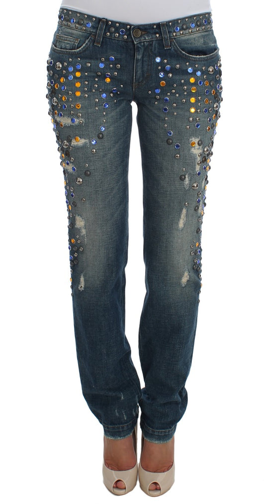 Jeans mit Kristallverzierung „Enchanted Sicily“