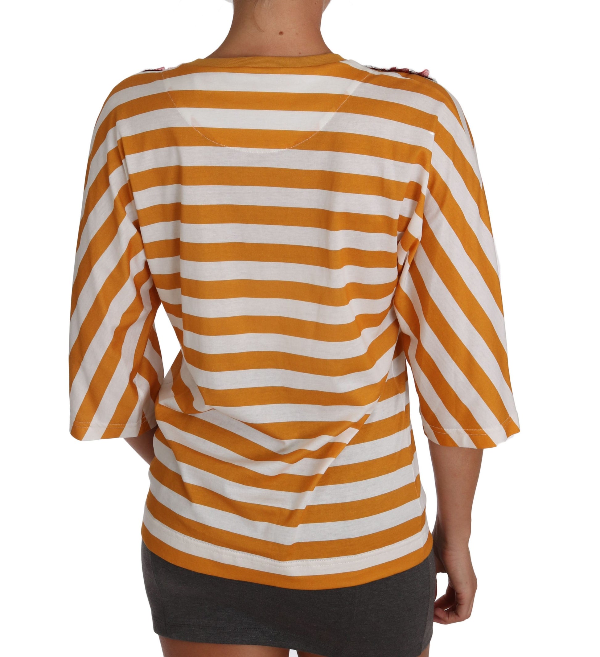 Paillettenbluse FIRENZE in Orange und Weiß