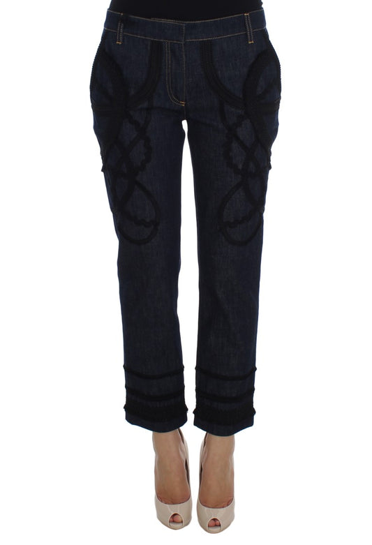 Bestickte Capri Jeans für elegantes Styling