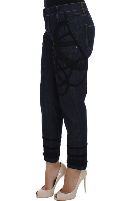 Bestickte Capri Jeans für elegantes Styling