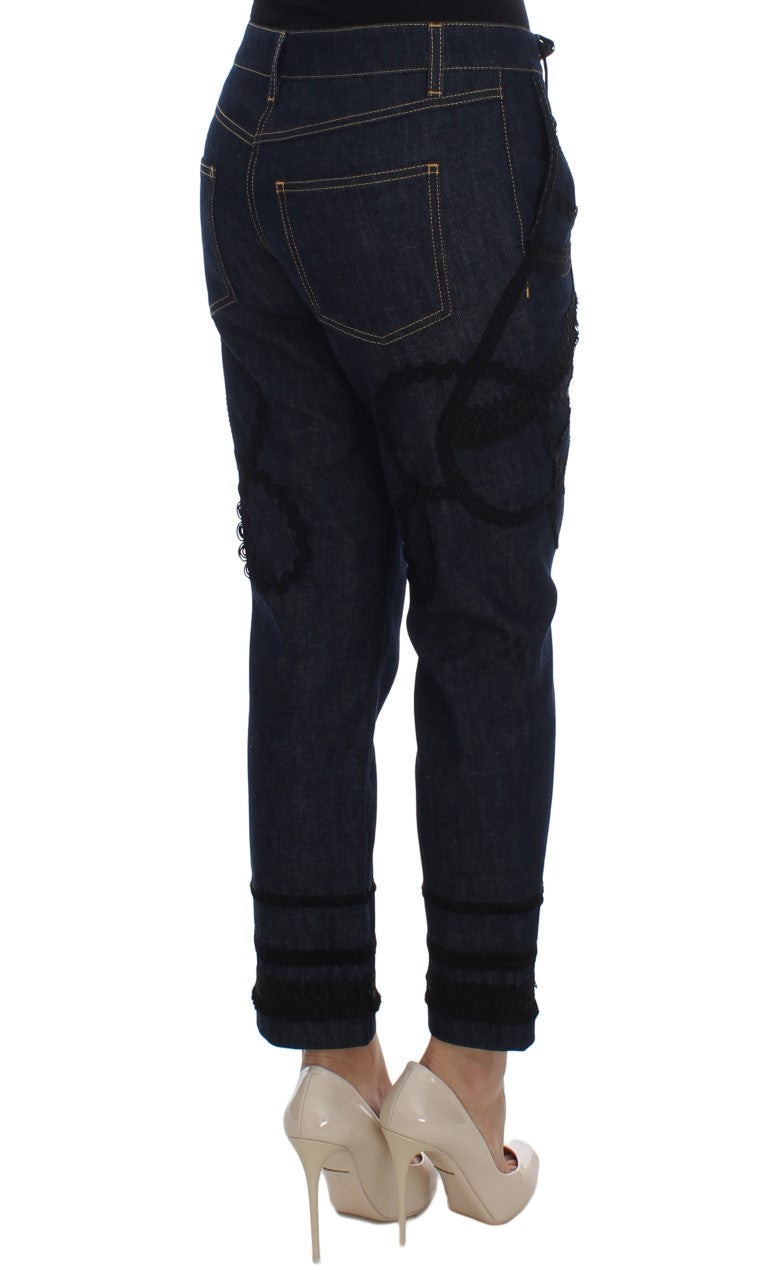 Bestickte Capri Jeans für elegantes Styling