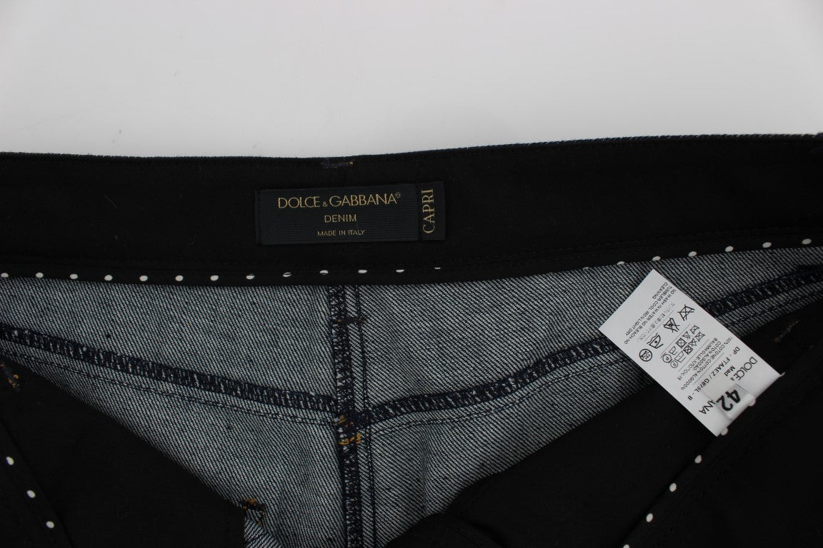 Bestickte Capri Jeans für elegantes Styling
