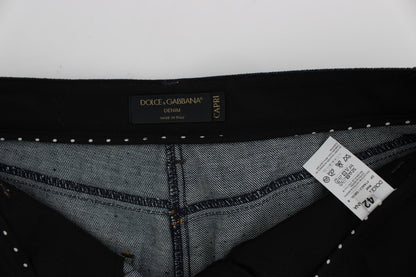 Bestickte Capri Jeans für elegantes Styling