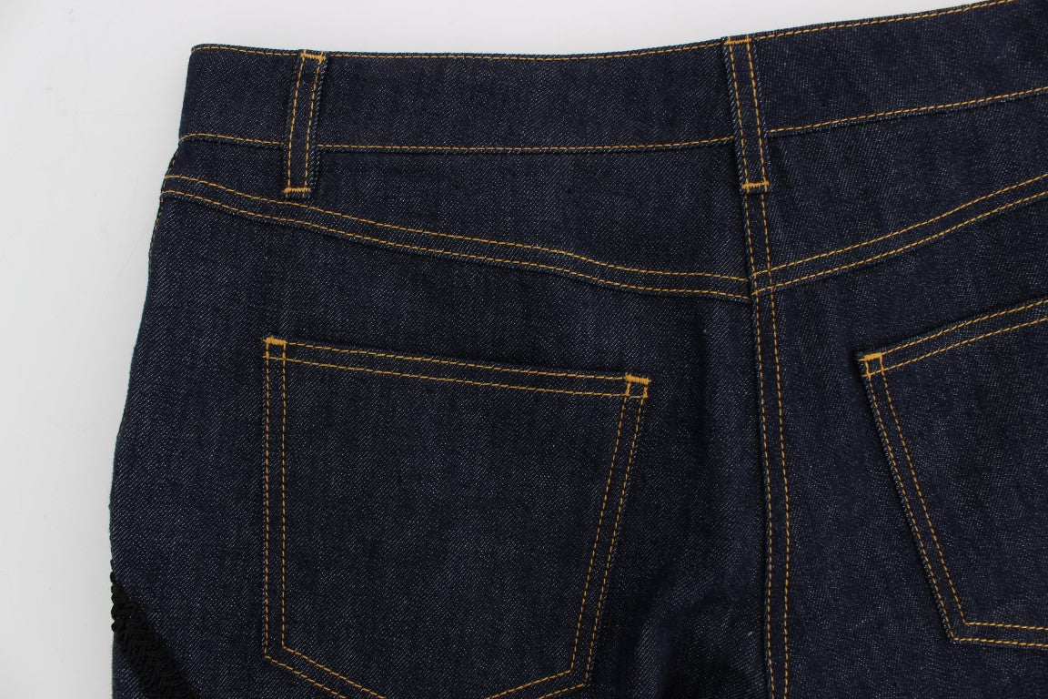 Bestickte Capri Jeans für elegantes Styling