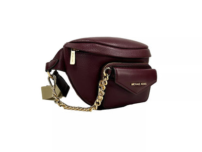 Leather Maise 2 in 1 Fanny Waist Pack Bag Maroon