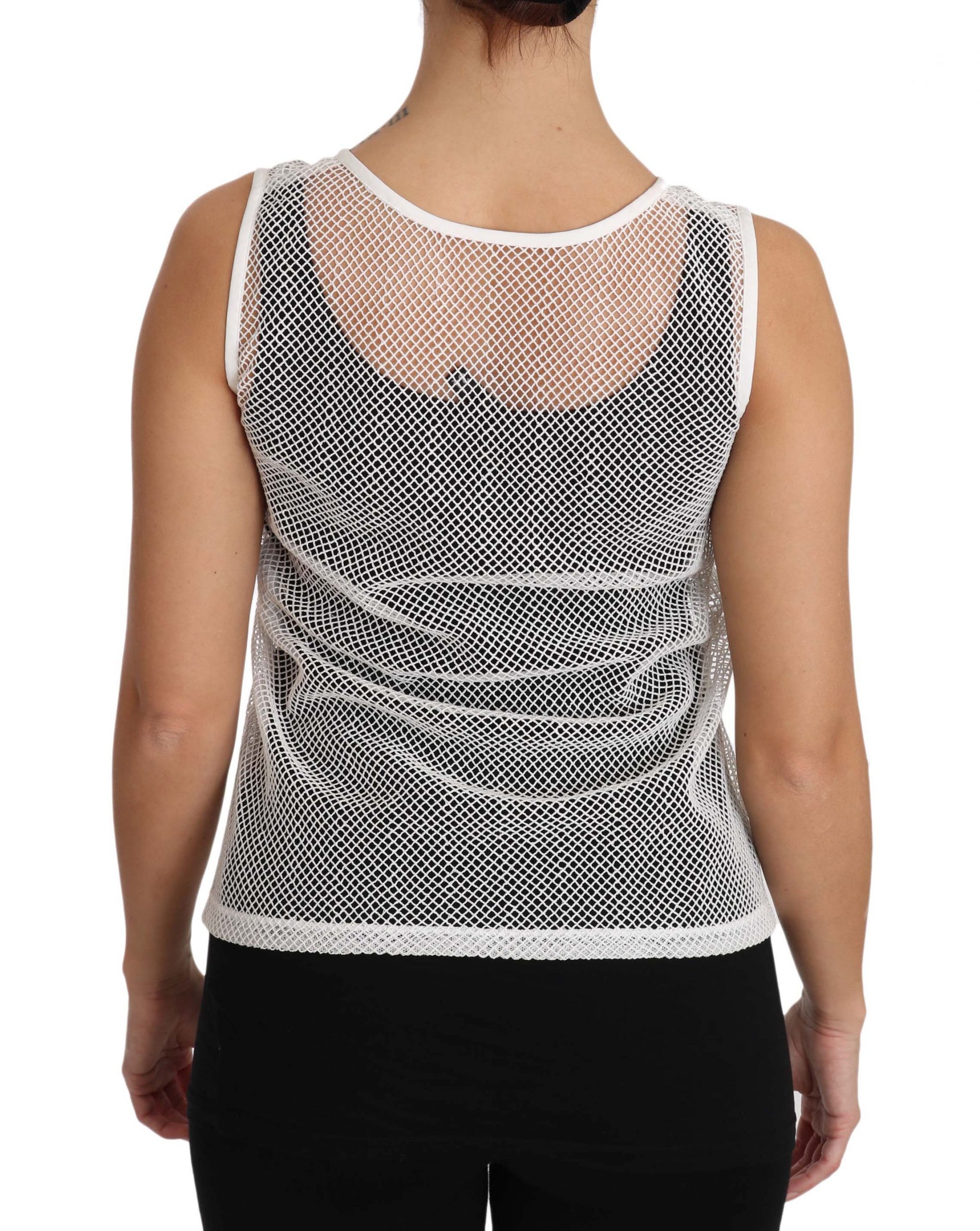 Elegantes, durchsichtiges, ärmelloses Top in Weiß
