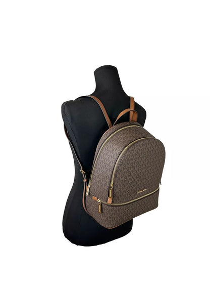 Rhea Medium PVC Backpack Bookbag Brown