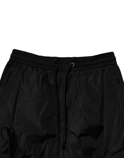 Black Nylon Cargo Jogger Men Sweatpants Pants