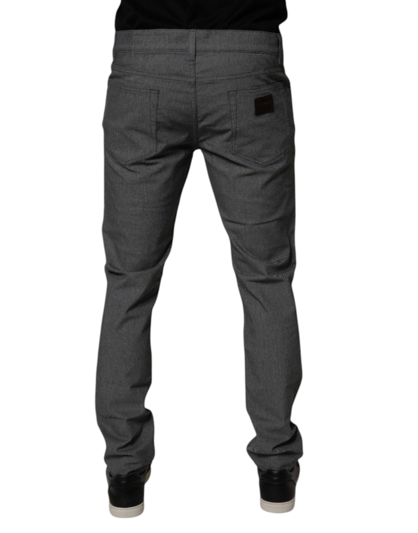 Gray Cotton Stretch Skinny Denim Jeans