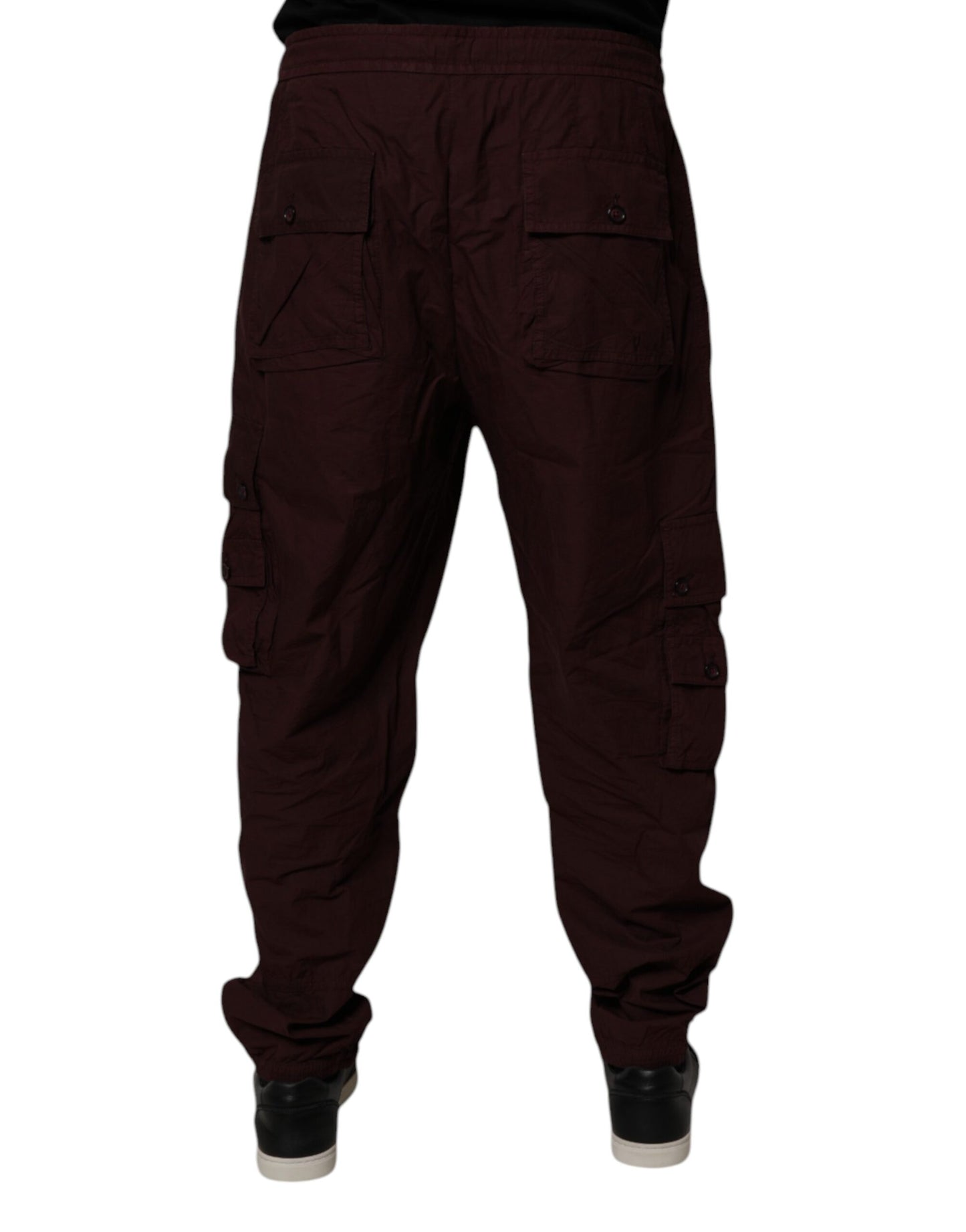 Maroon Cotton Cargo Jogger Sweatpants Pants