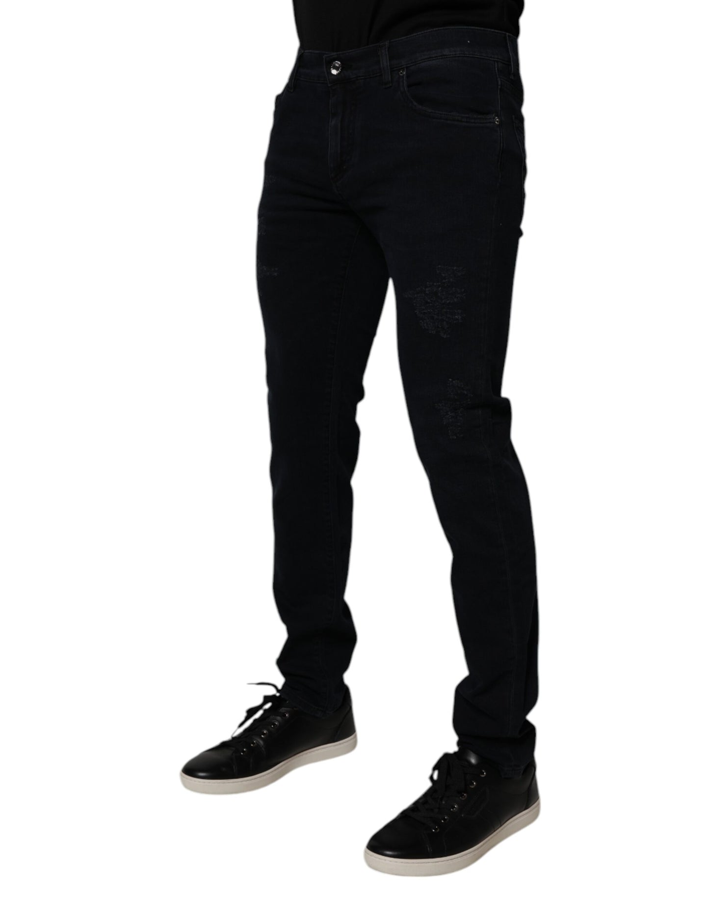 Black Cotton Skinny Denim Men Jeans