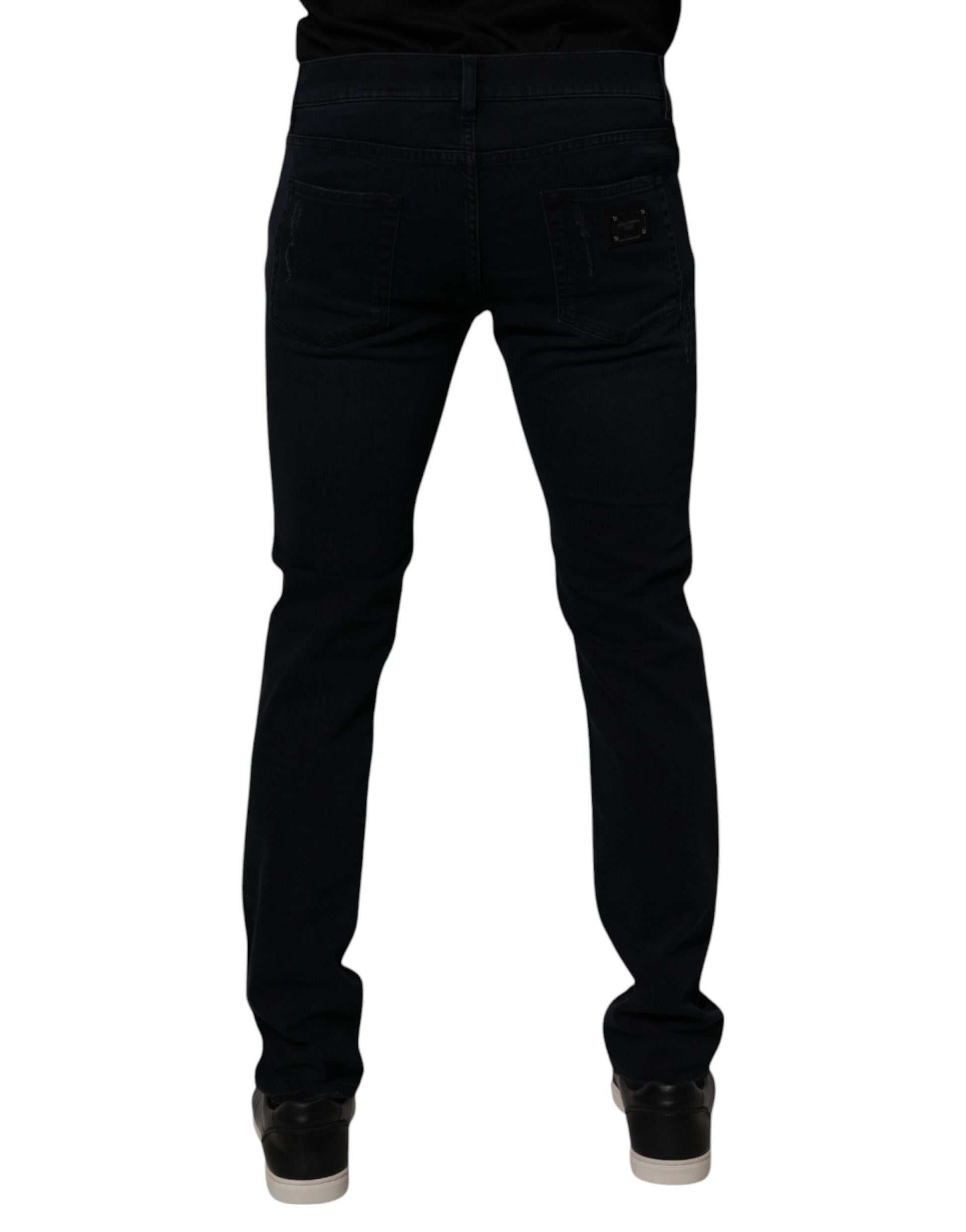 Black Cotton Skinny Denim Men Jeans
