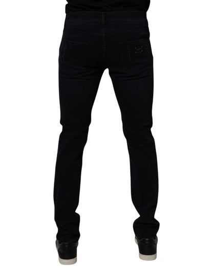 Black Cotton Skinny Denim Men Jeans