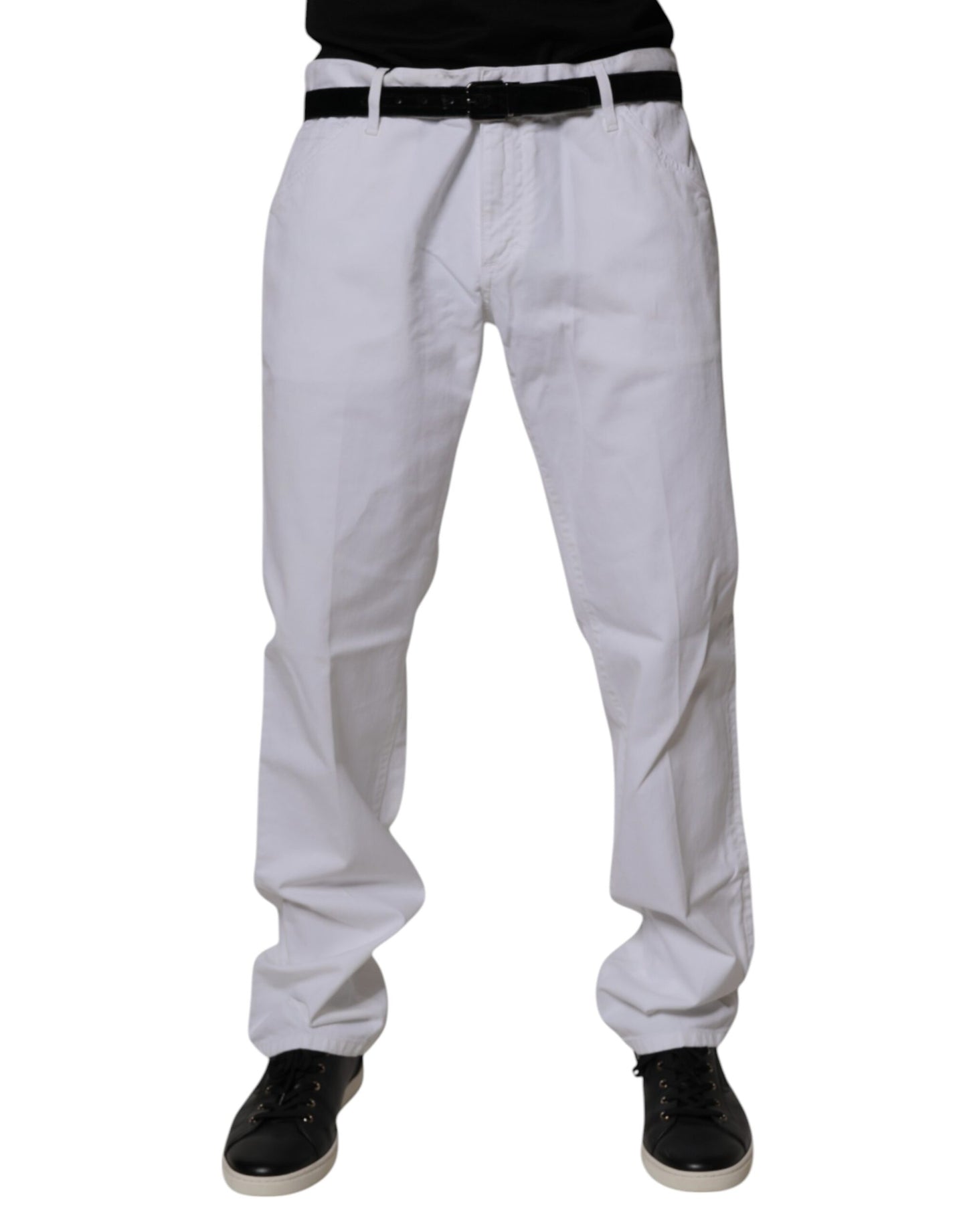 White Cotton Straight Men Denim Jeans