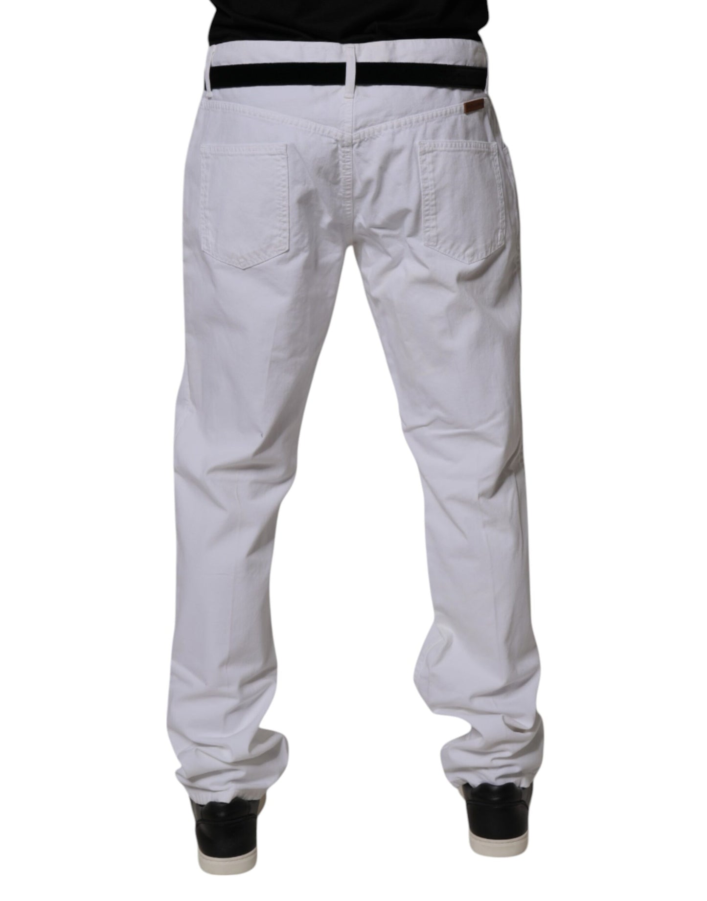 White Cotton Straight Men Denim Jeans