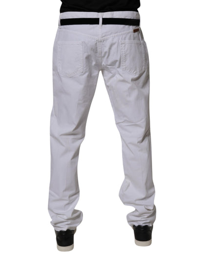White Cotton Straight Men Denim Jeans