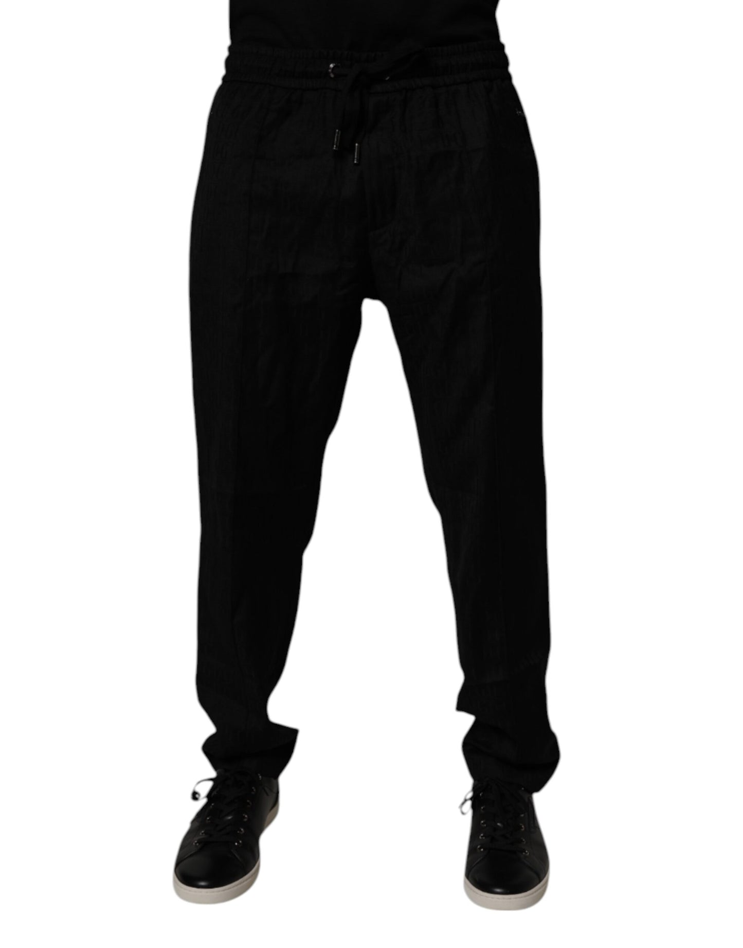 Black Wool Jogger Sweatpants Pants