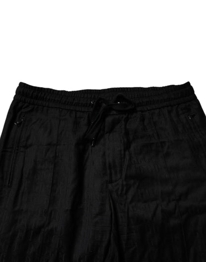 Black Wool Jogger Sweatpants Pants