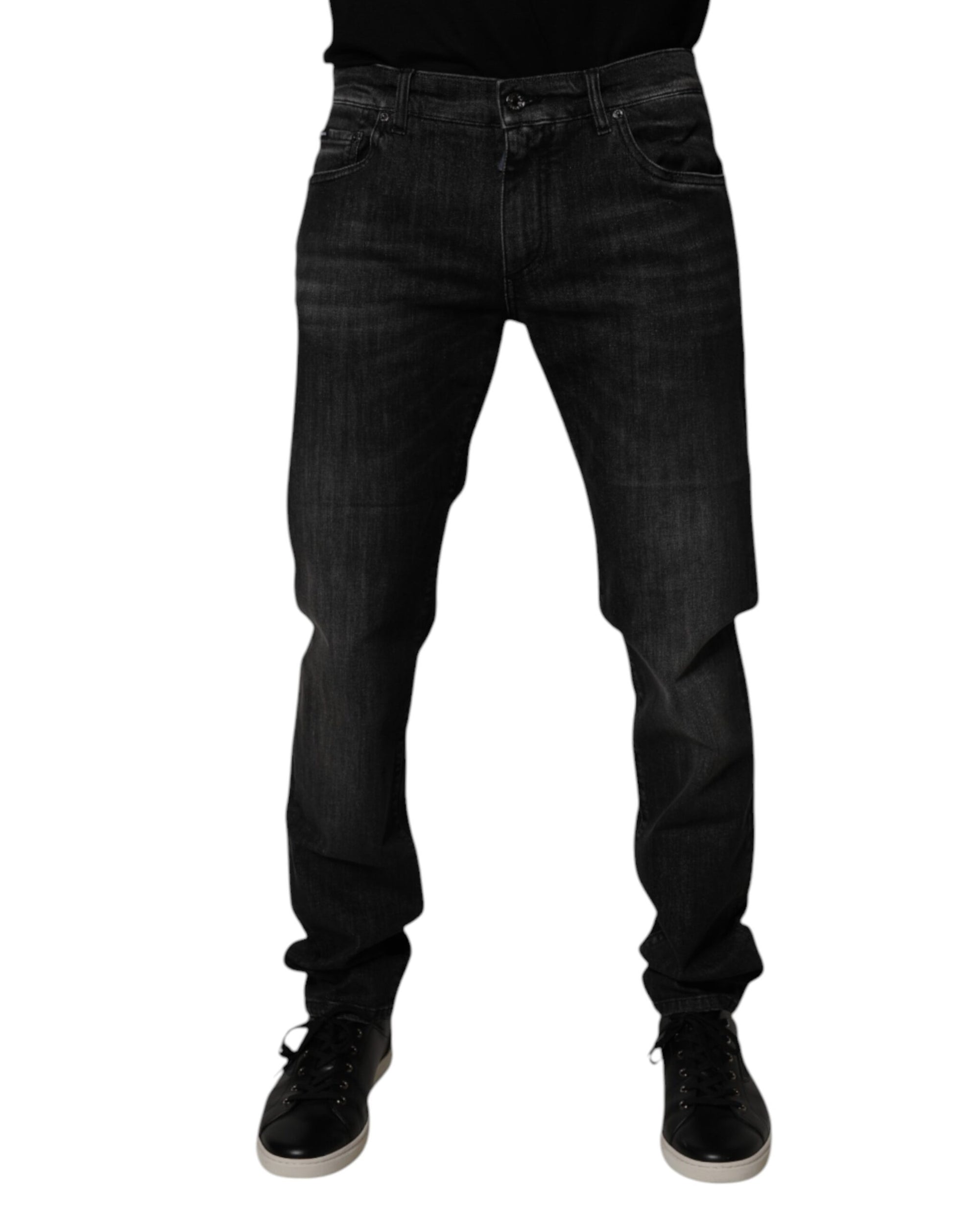 Black Cotton Stretch Skinny Jeans