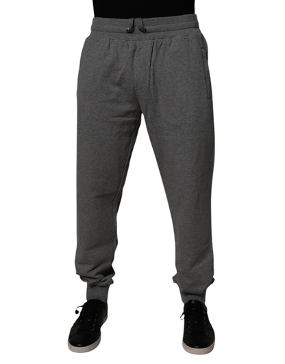 Gray Logo Cotton Jogger Men Sweatpants Pants
