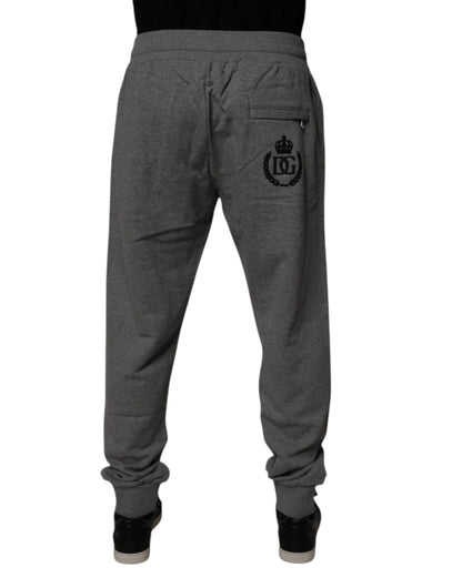 Gray Logo Cotton Jogger Men Sweatpants Pants