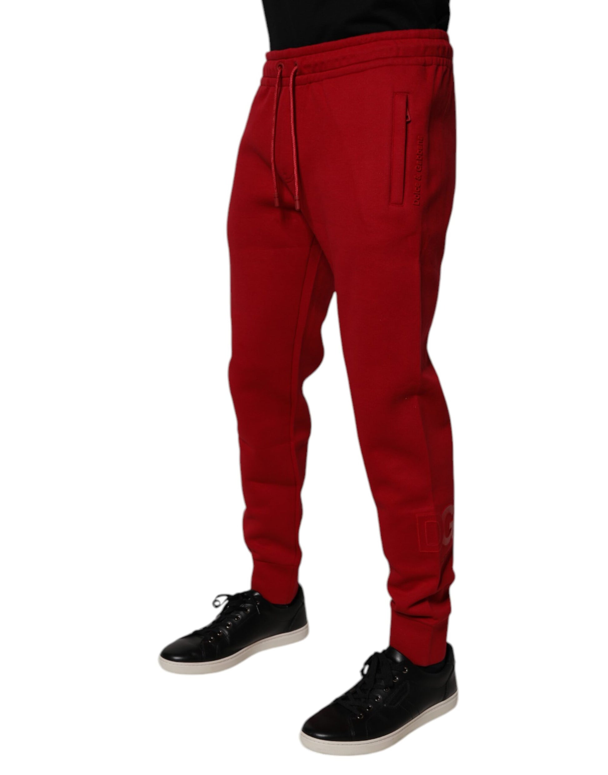 Red DG Logo Cotton Jogger Men Sweatpants Pants