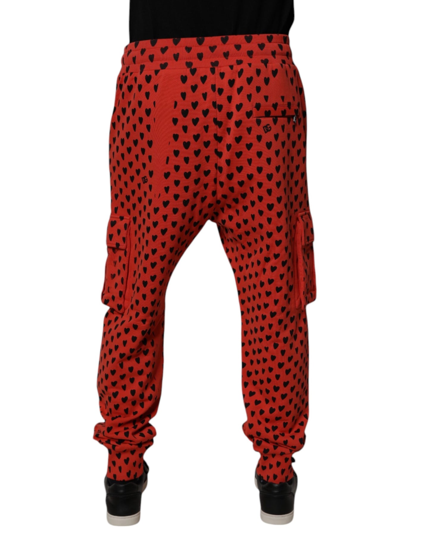 Red Hearts Cargo Jogger Men Sweatpants Pants