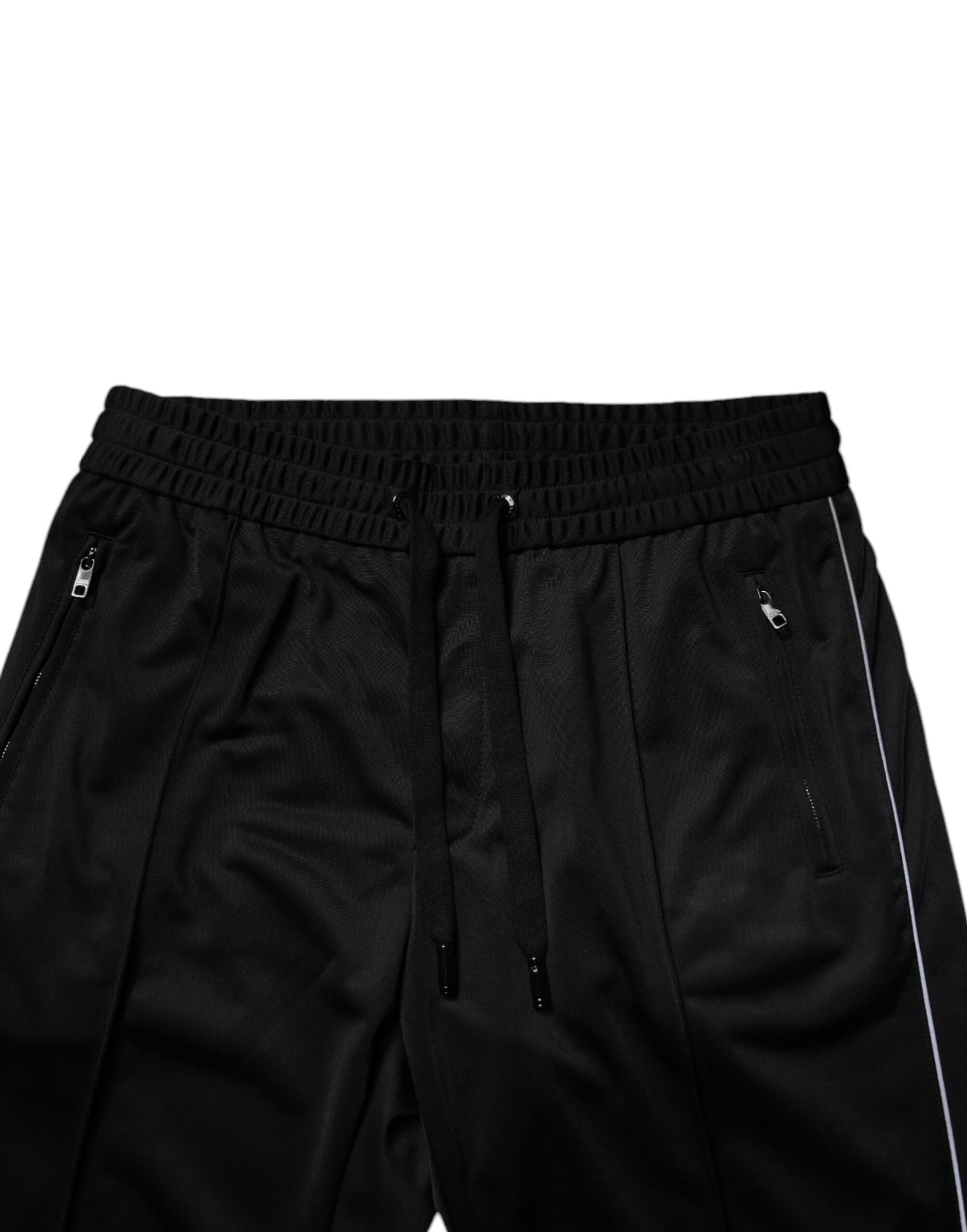 Black Polyester Men Jogger Sweatpants Pants