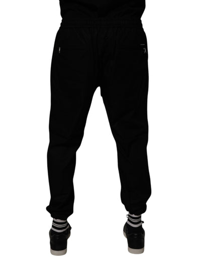 Black Cotton Men Jogger Sweatpants Pants