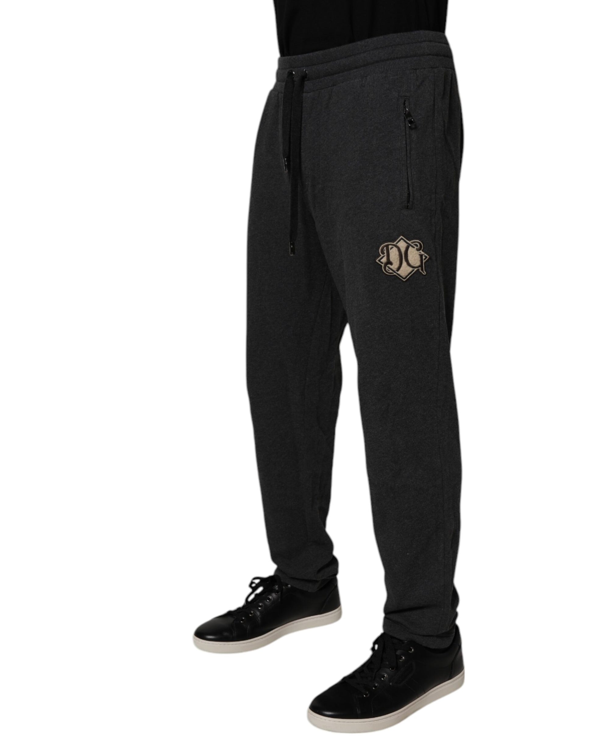 Dark Gray Logo Cotton Jogger Sweatpants Pants