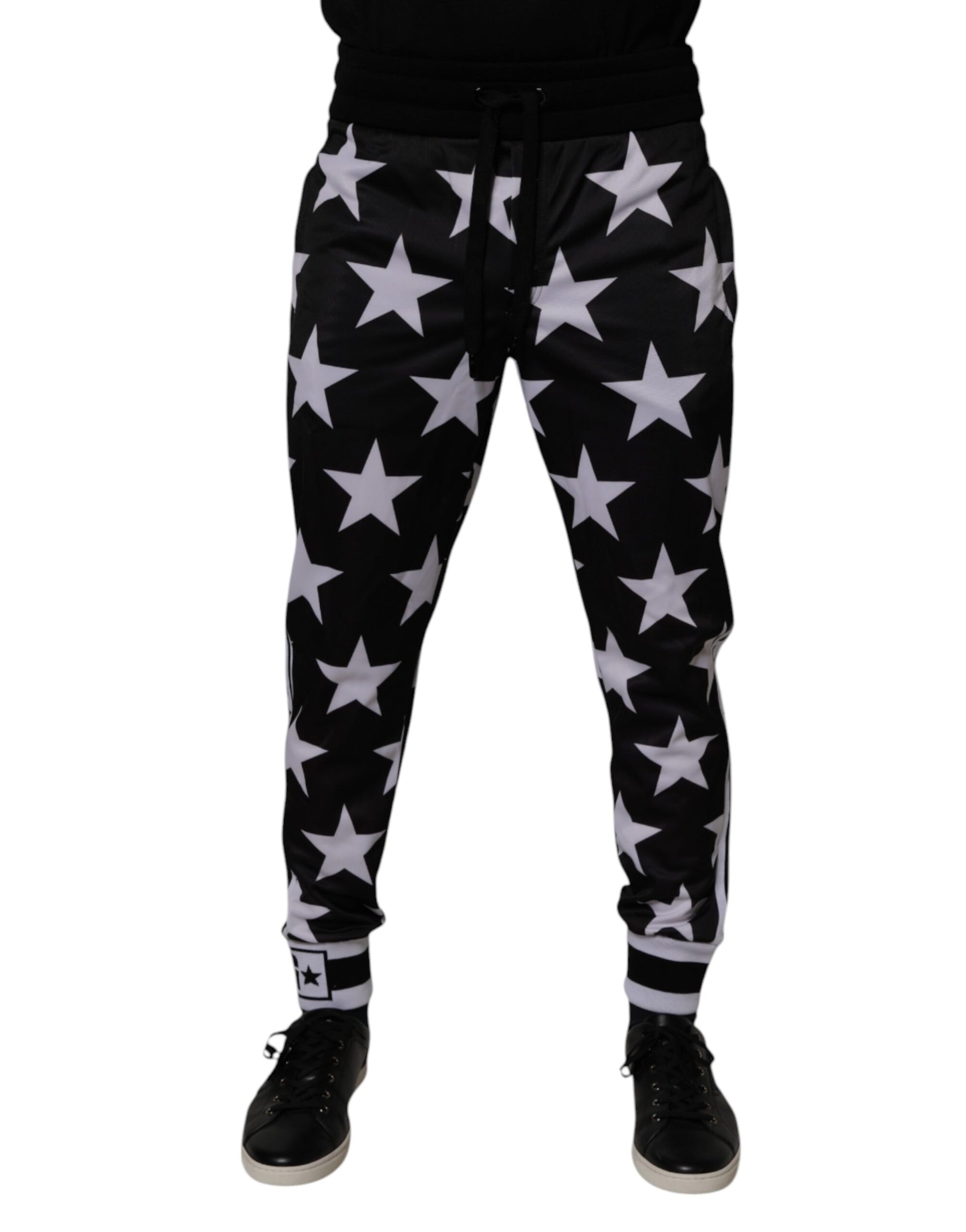 Black White Stars Jogger Men Sweatpants Pants
