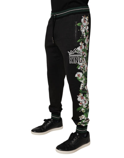 Black Floral King Men Jogger Sweatpants Pants
