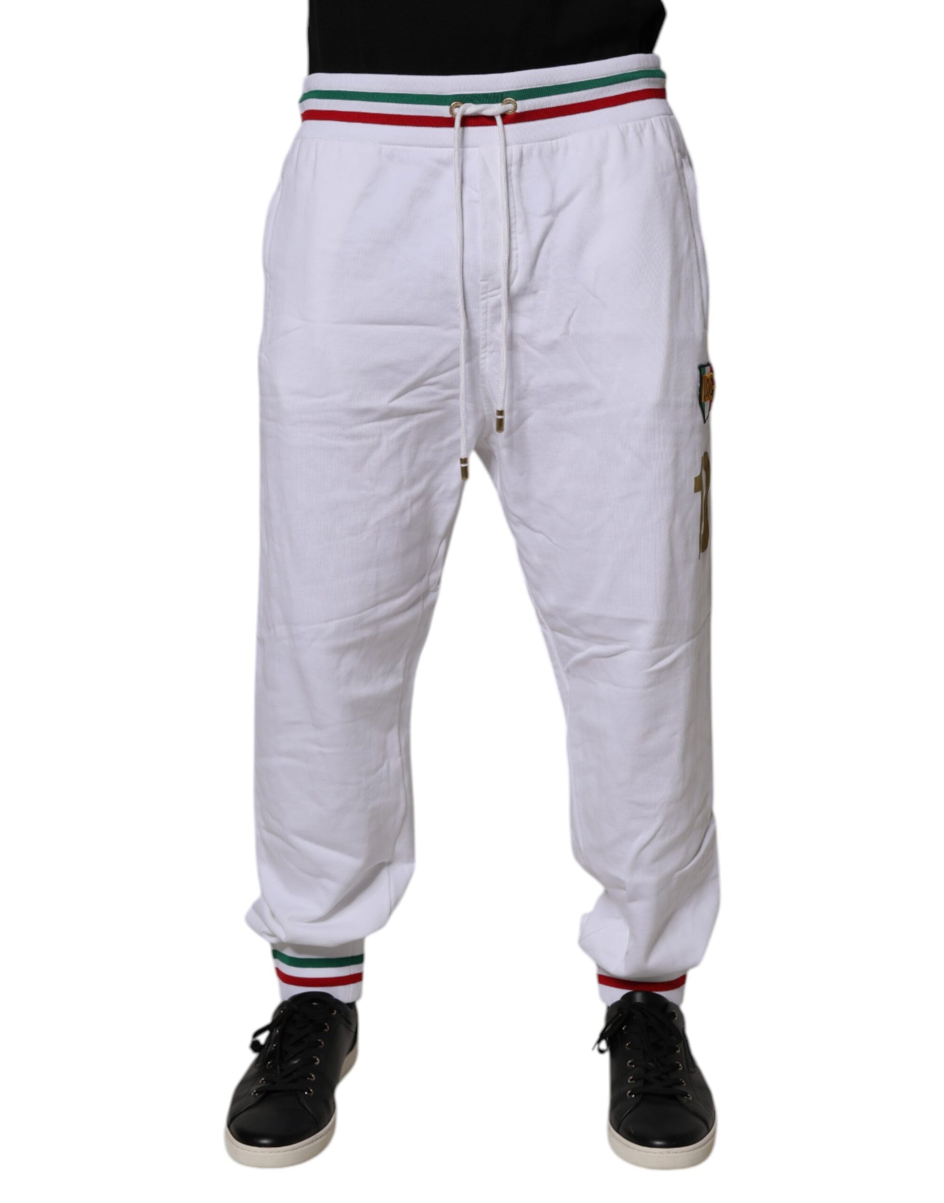 White Italia Cotton Jogger Sweatpants Pants