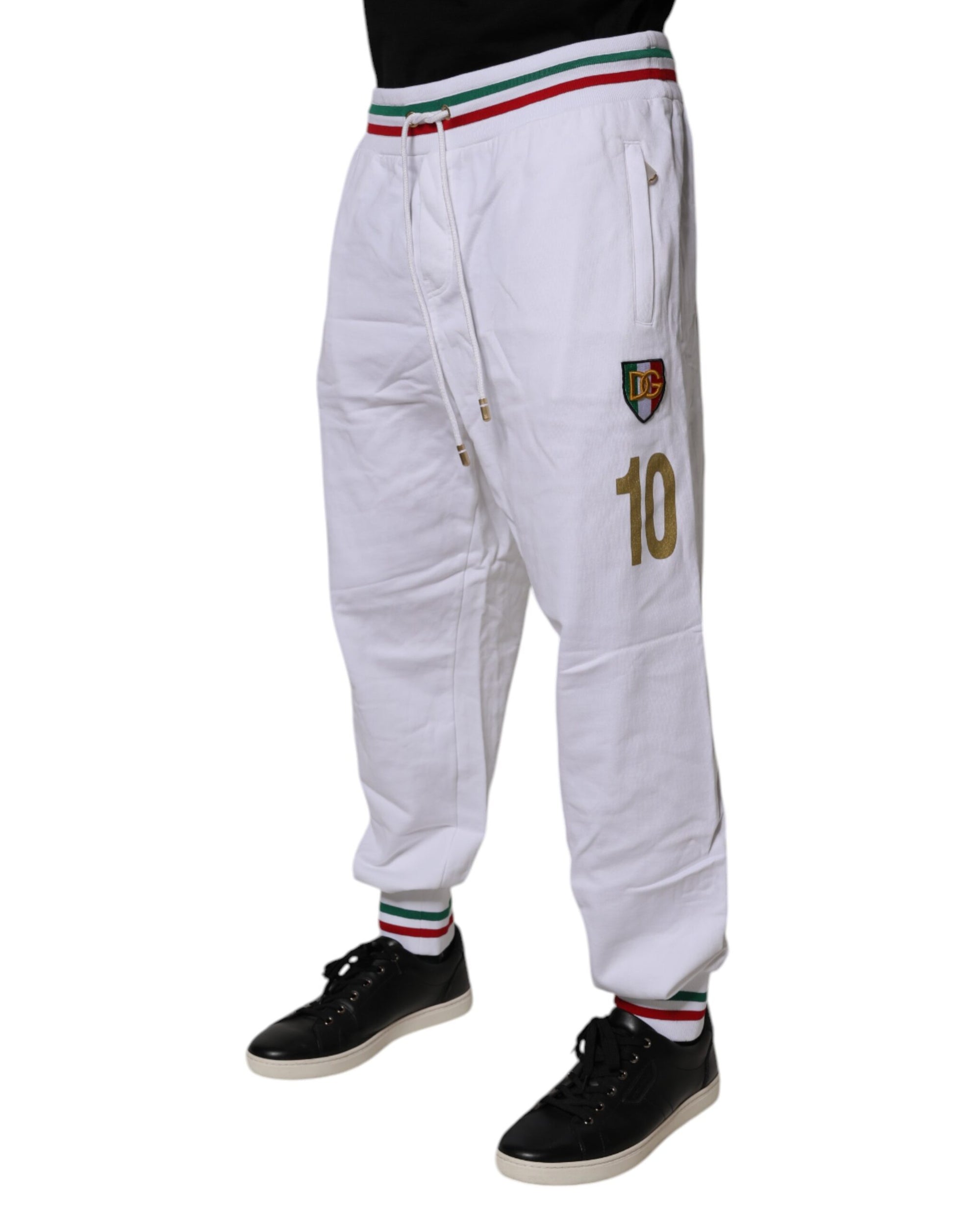 White Italia Cotton Jogger Sweatpants Pants