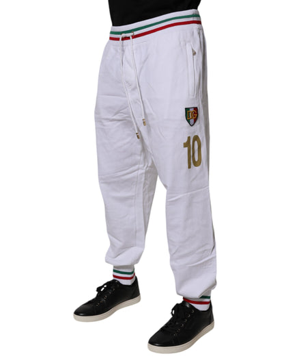 White Italia Cotton Jogger Sweatpants Pants