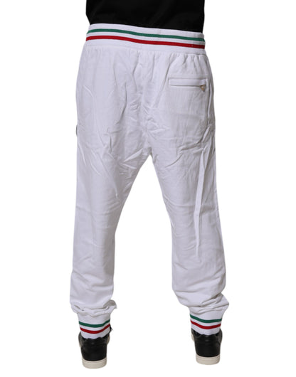 White Italia Cotton Jogger Sweatpants Pants