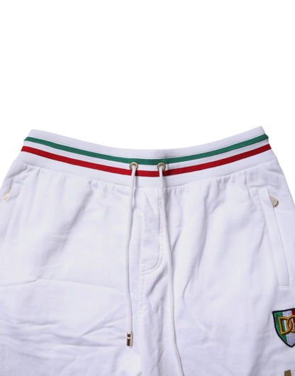 White Italia Cotton Jogger Sweatpants Pants