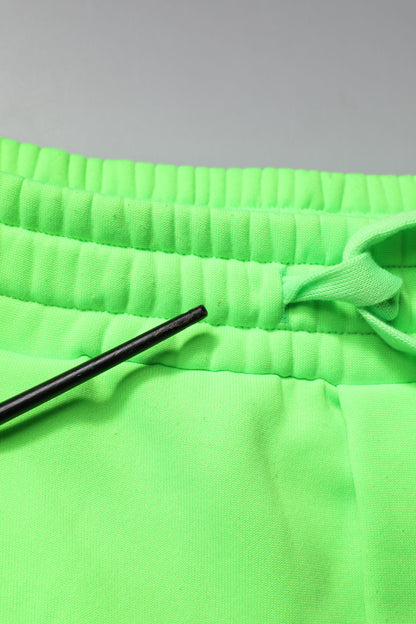 Neon Green Cargo Jogger Men Sweatpants Pants