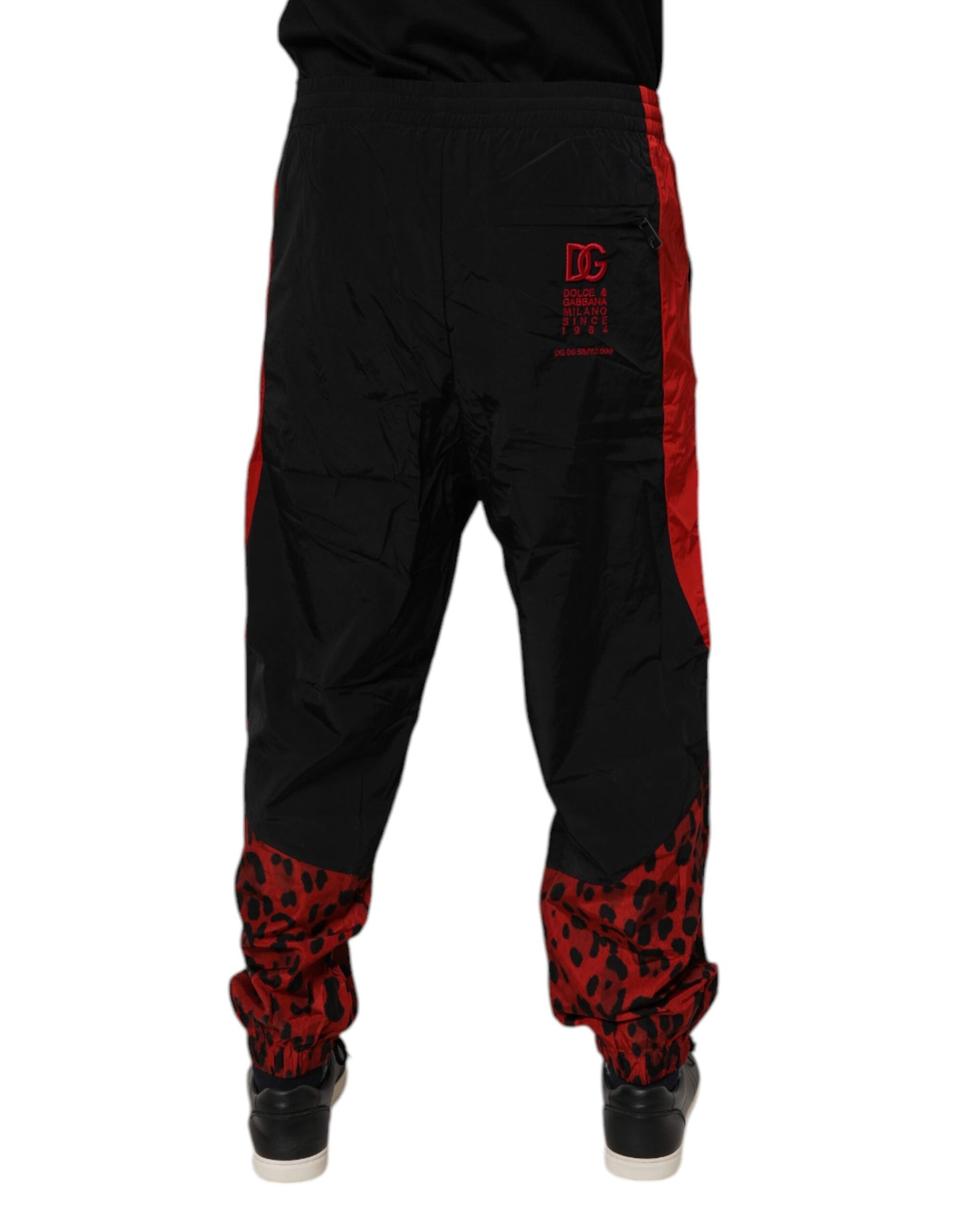 Black Red Leopard Jogger Sweatpants Pants