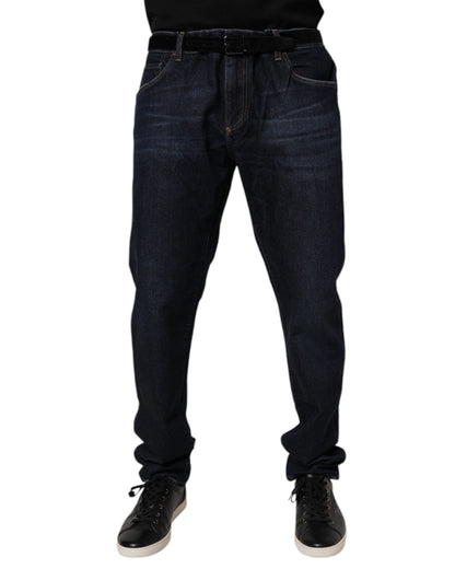 Dark Blue Cotton Stretch Skinny Denim Jeans