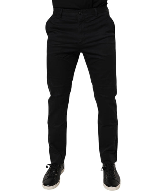 Black Cotton Stretch Skinny Dress Formal Pants