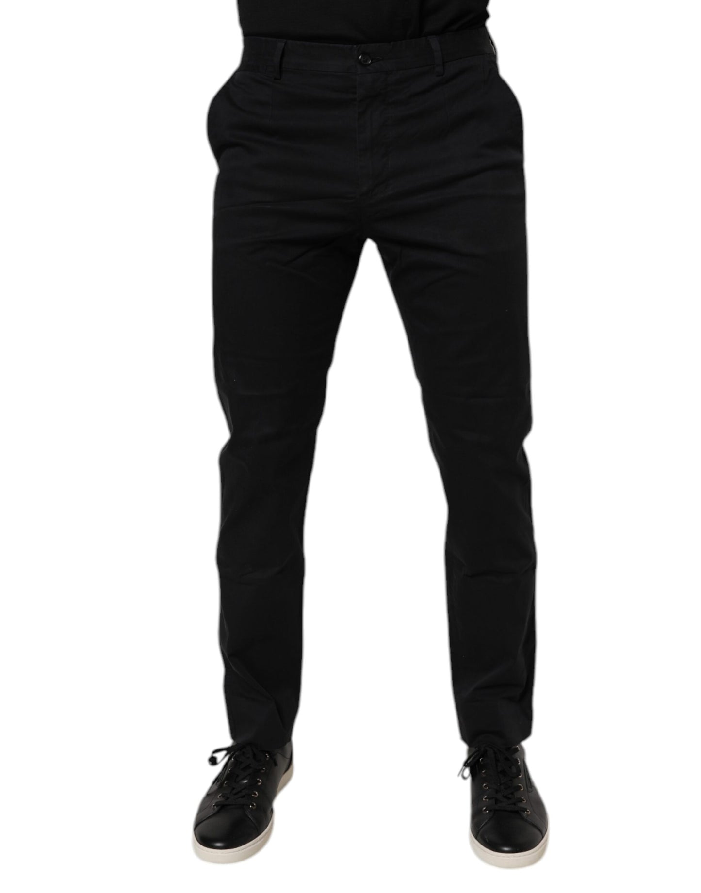 Black Cotton Stretch Skinny Dress Formal Pants