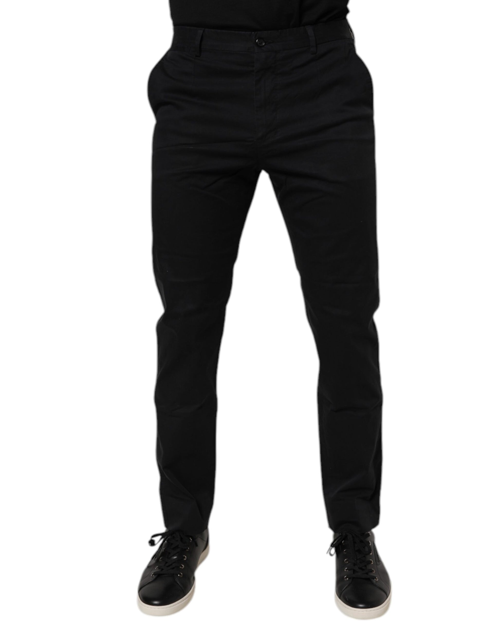 Black Cotton Stretch Skinny Dress Formal Pants