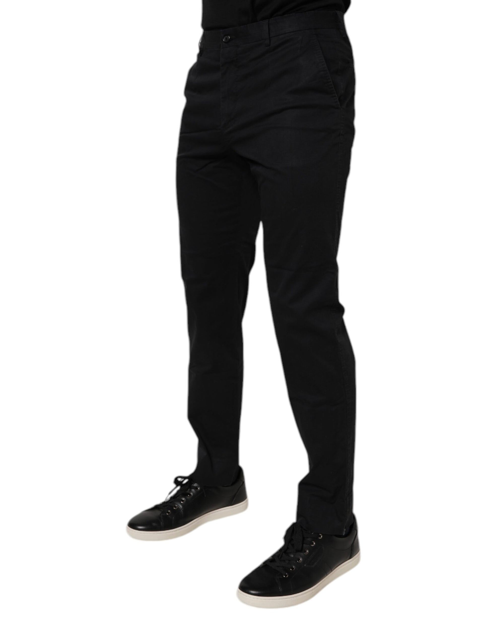 Black Cotton Stretch Skinny Dress Formal Pants