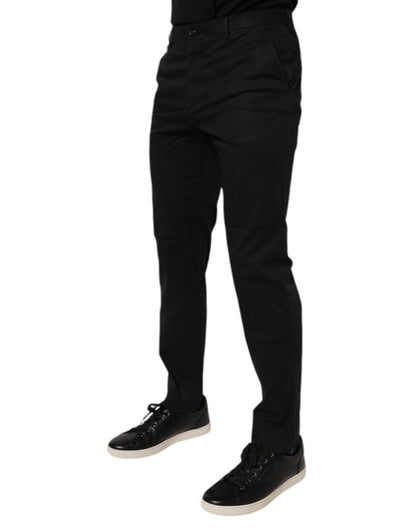 Black Cotton Stretch Skinny Dress Formal Pants