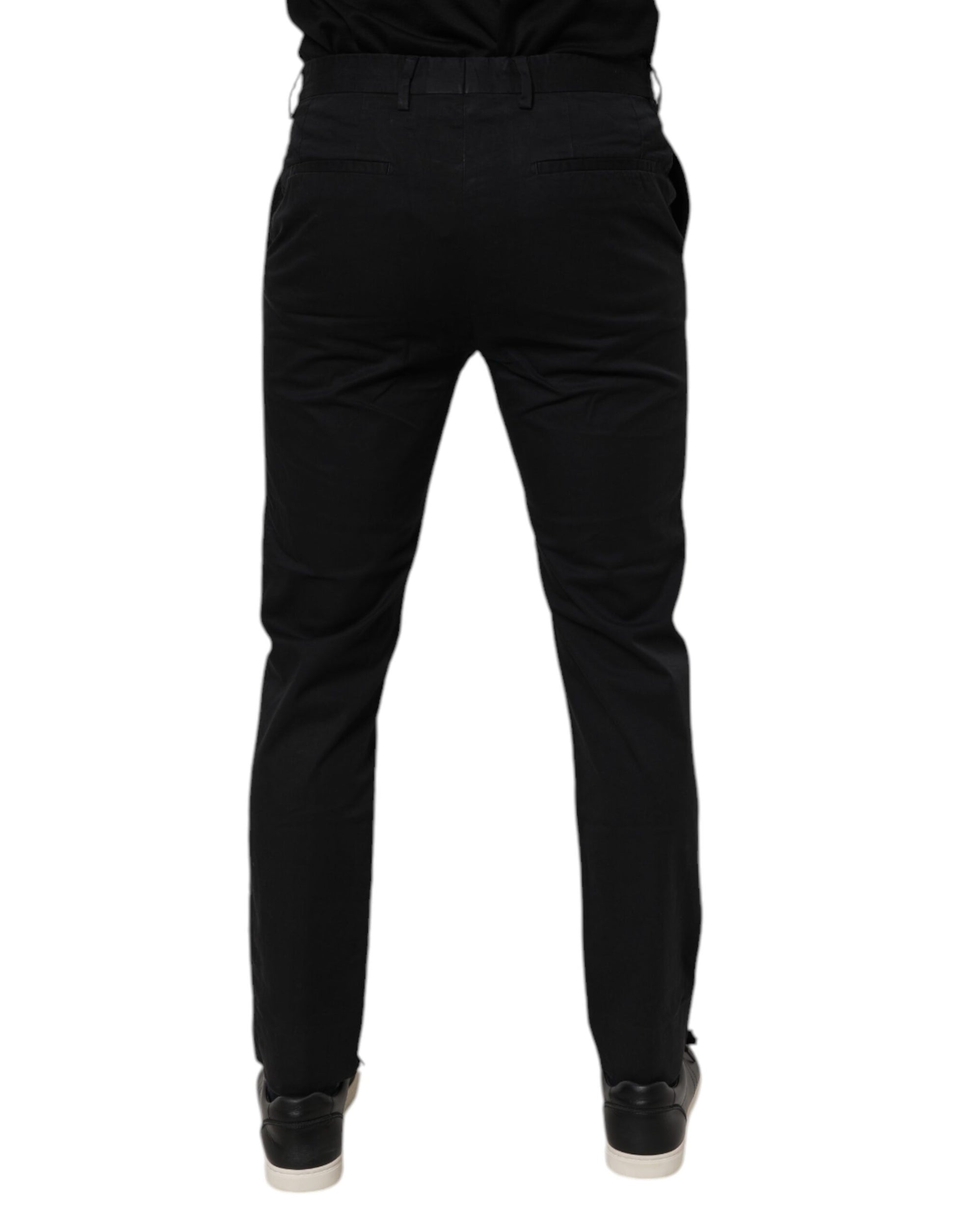 Black Cotton Stretch Skinny Dress Formal Pants