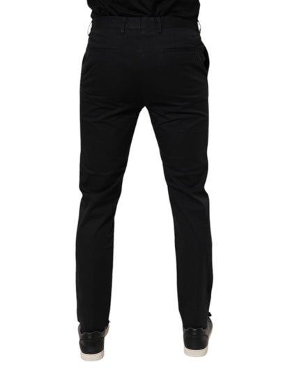 Black Cotton Stretch Skinny Dress Formal Pants