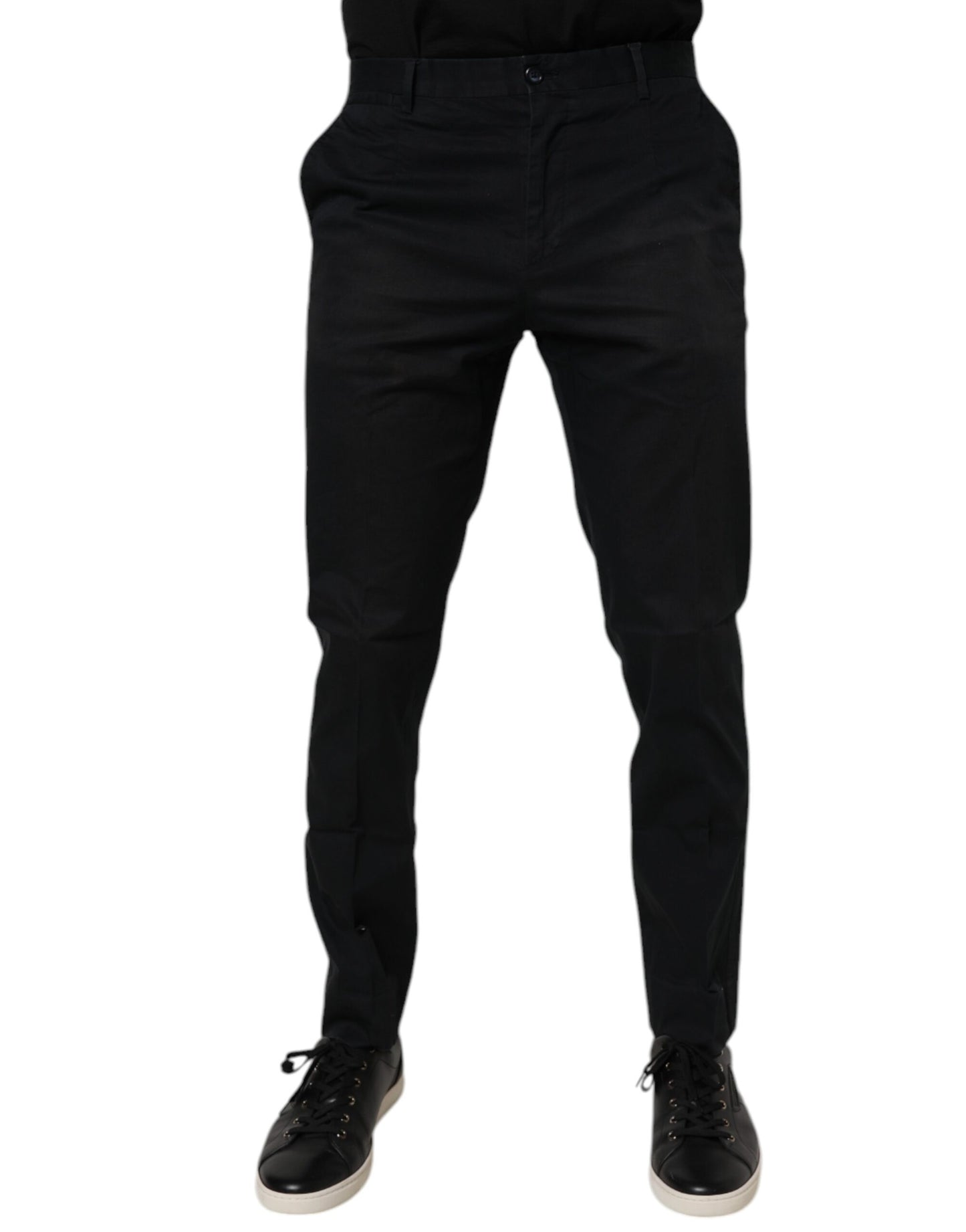 Black Cotton Stretch Skinny Dress Formal Pants