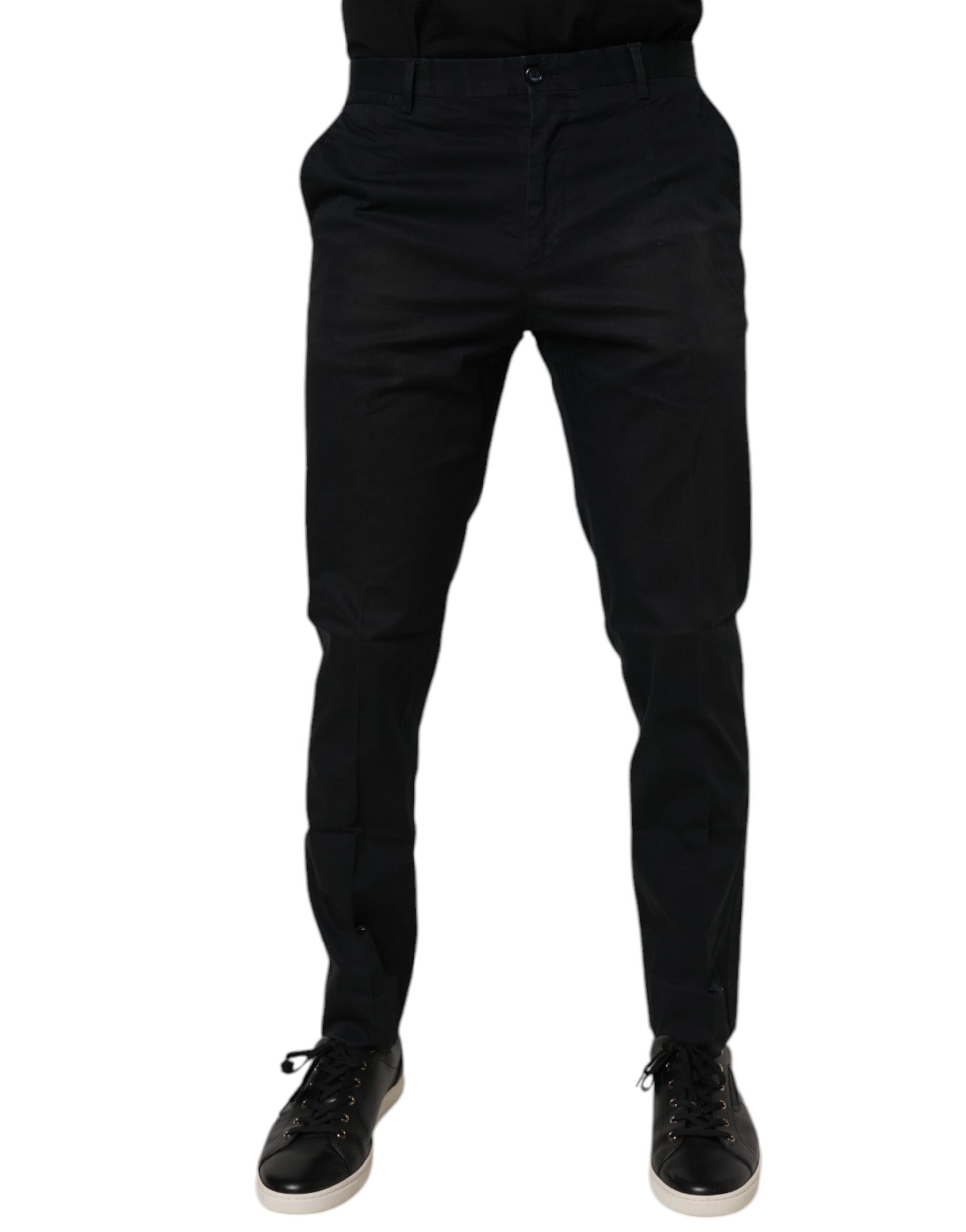 Black Cotton Stretch Skinny Dress Formal Pants