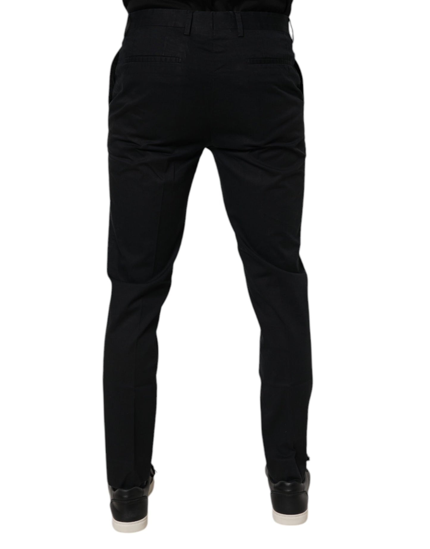 Black Cotton Stretch Skinny Dress Formal Pants